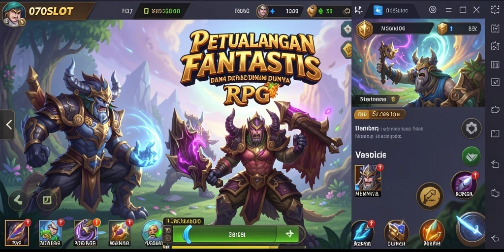 Tangkapan layar 070SLOT menampilkan aksi seru dalam petualangan RPG.