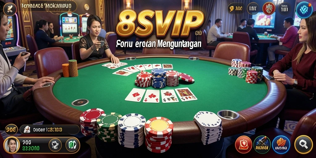 Screenshot gameplay 8SVIP menampilkan suasana kompetitif permainan Poker.