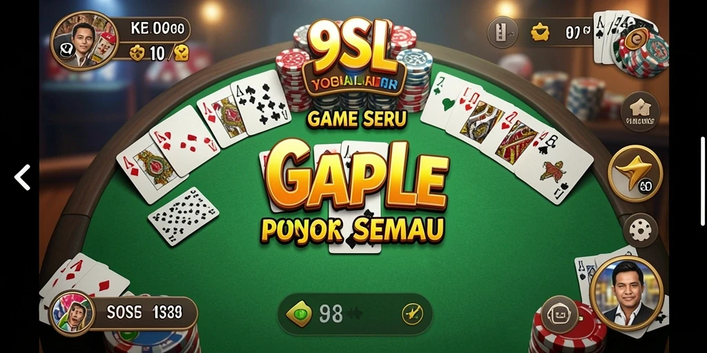 Screenshot gameplay Gaple menampilkan aksi seru bermain 9SL.