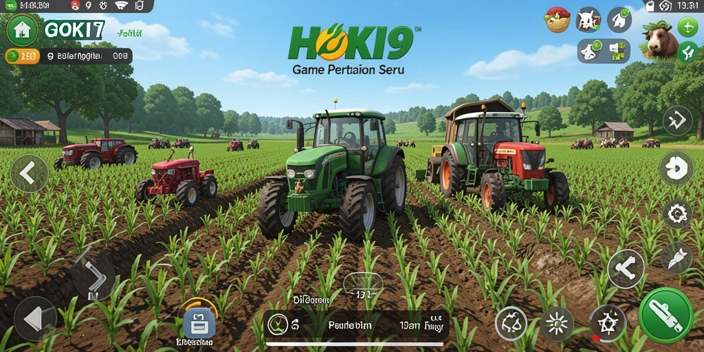 Tampilan menarik dari gameplay HOKI9 dengan aktivitas bertani.