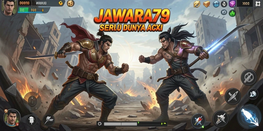 Tampilan gameplay seru dalam JAWARA79 dengan aksi pertarungan mendebarkan.