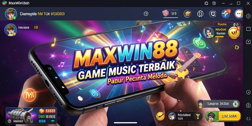 Tampilan screenshot gameplay MAXWIN88 yang menampilkan suasana permainan musik.