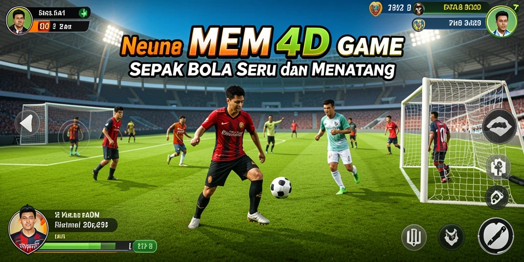 Tampilan gameplay seru di MEME4D saat bertanding di lapangan.