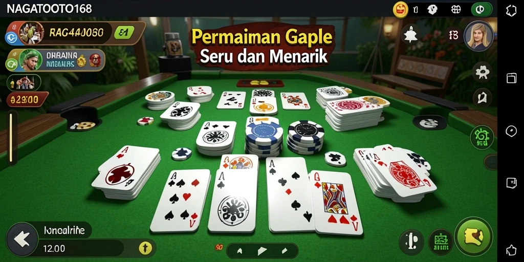Screenshot NAGATOTO168 menampilkan gameplay seru Gaple.