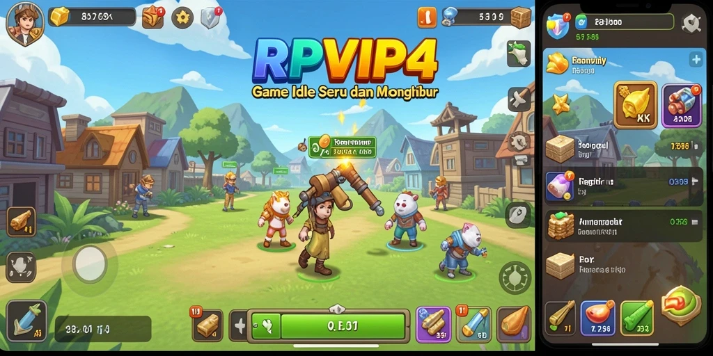 Tampilan gameplay RPVIP4 yang menarik dengan elemen Idle yang seru.