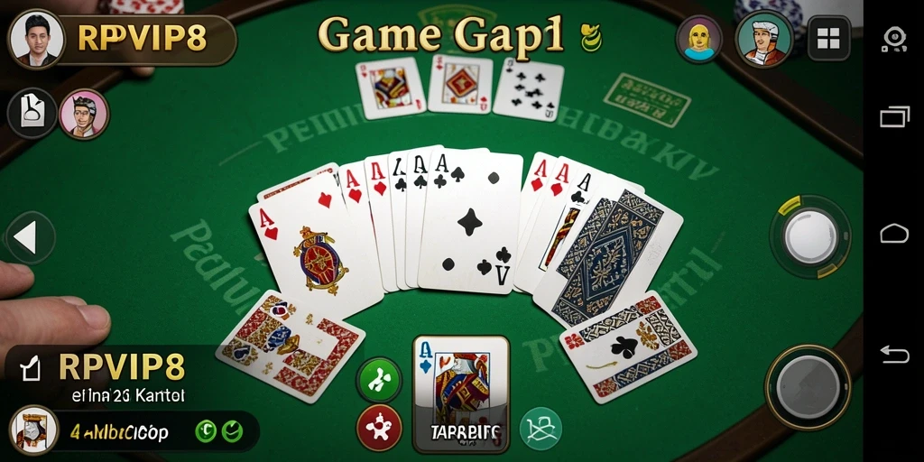 Screenshot RPVIP8 menampilkan gameplay seru Gaple.