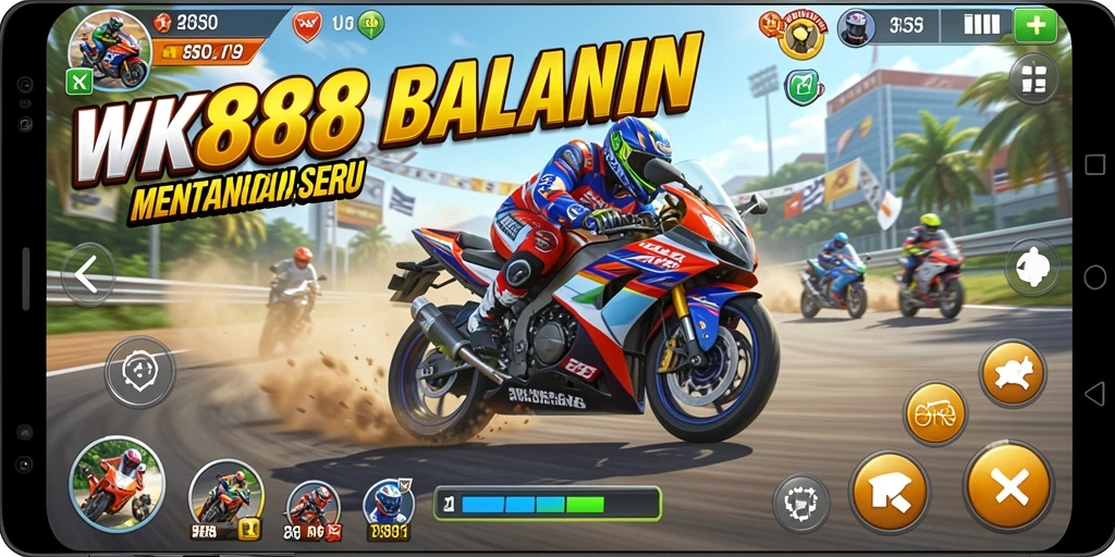 Gameplay seru dalam balapan motor di WK888.